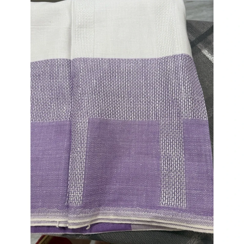 NEW VTG Striped linen tablecloth natural handmade Made Eastern Europe 59x59